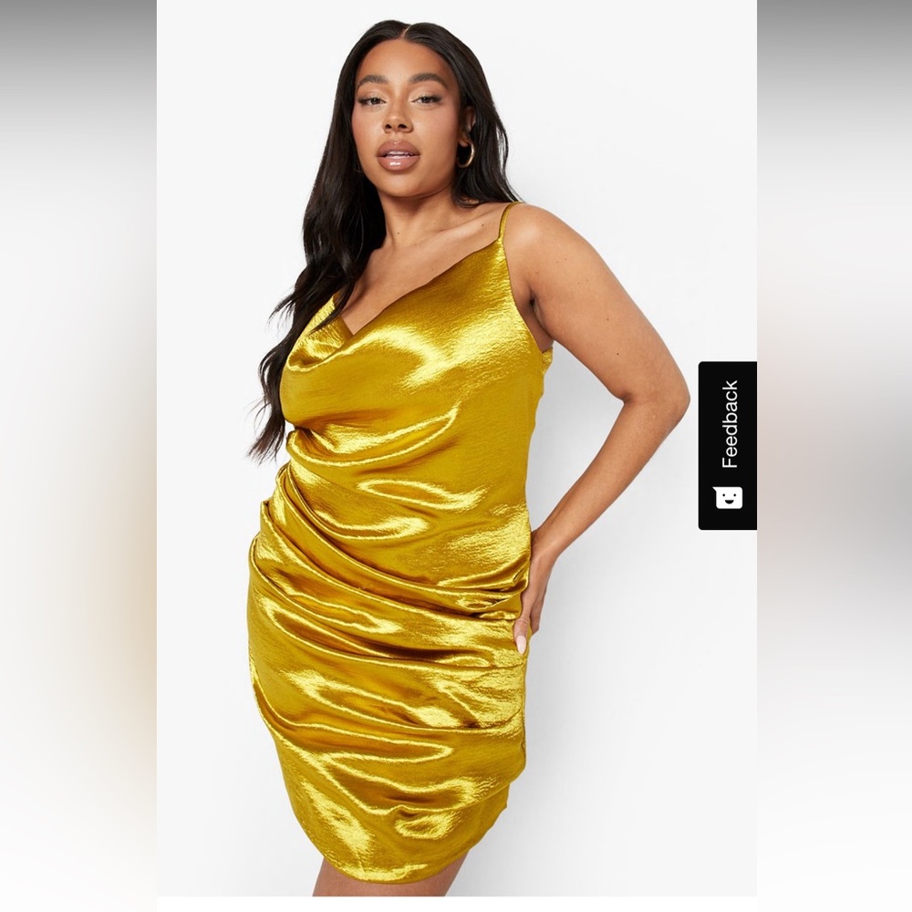 COPY - Yellow gold cocktail mini dress